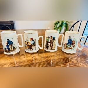 Vintage Norman Rockwell‎ Nautical Mug Set